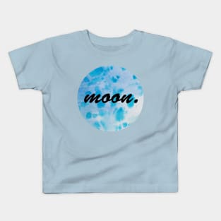 Blue watercolor circle moon Kids T-Shirt